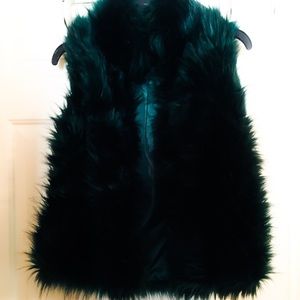 faux fur vest.